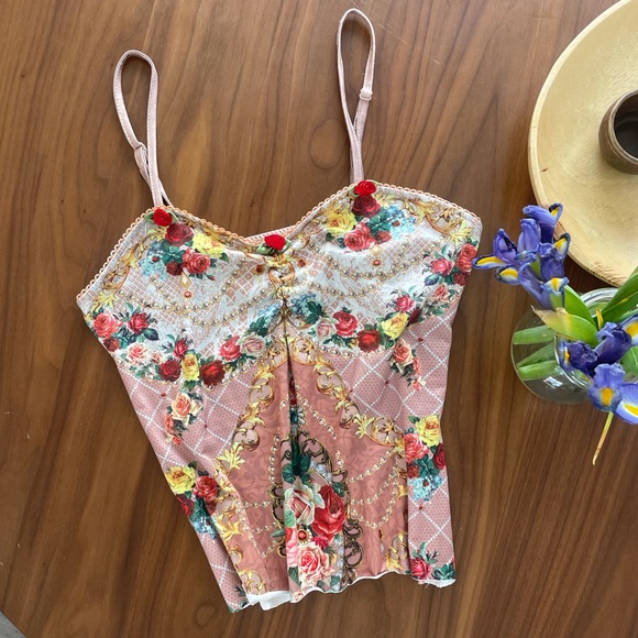 Forever 21 Tops - Floral Pink Gothic Camisole Top